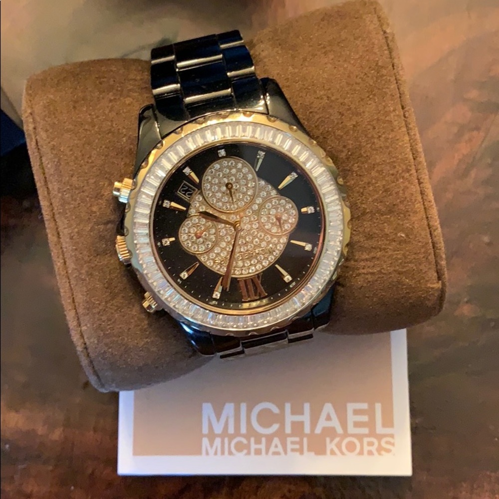 Michael Kors Black Crystal Face Watch